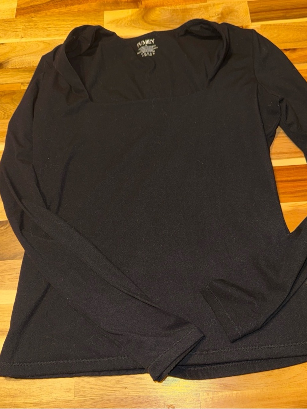 Planetly Black Square-Neck Short Sleeve Tee